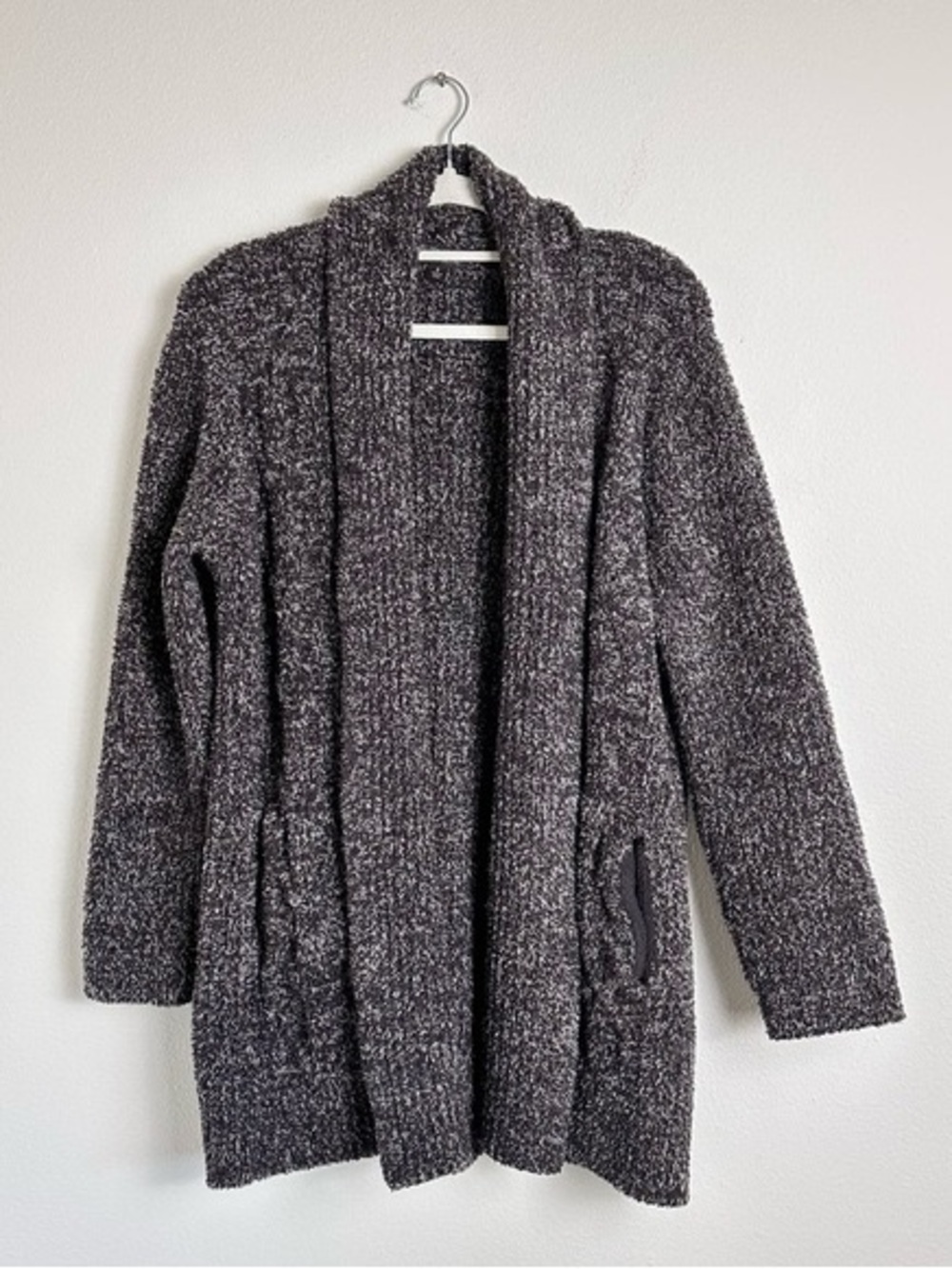 Barefoot Dreams Heather Charcoal Plush Open Cardigan